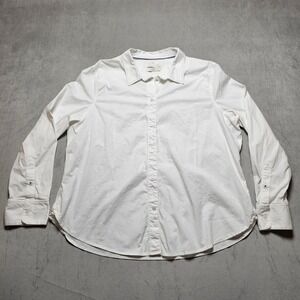 J. Crew Womens 20 Slim Fit White Cotton Stretch Poplin Button Down Shirt
